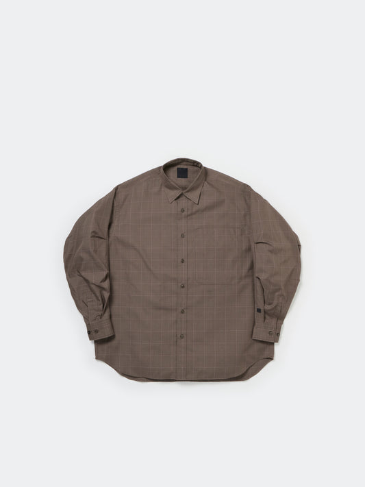 W's TECH REGULAR COLLAR SHIRT L/S GLEN CHECK