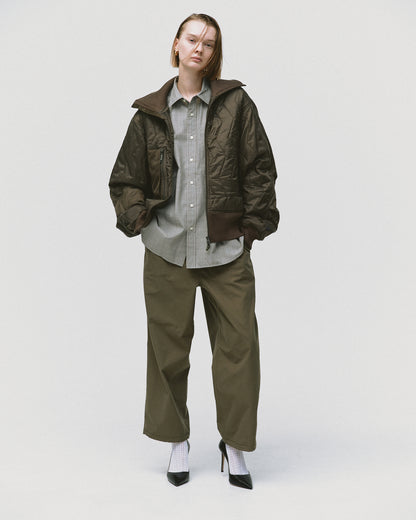 W's TECH ARMY QULTING HIGH NECK JACKET