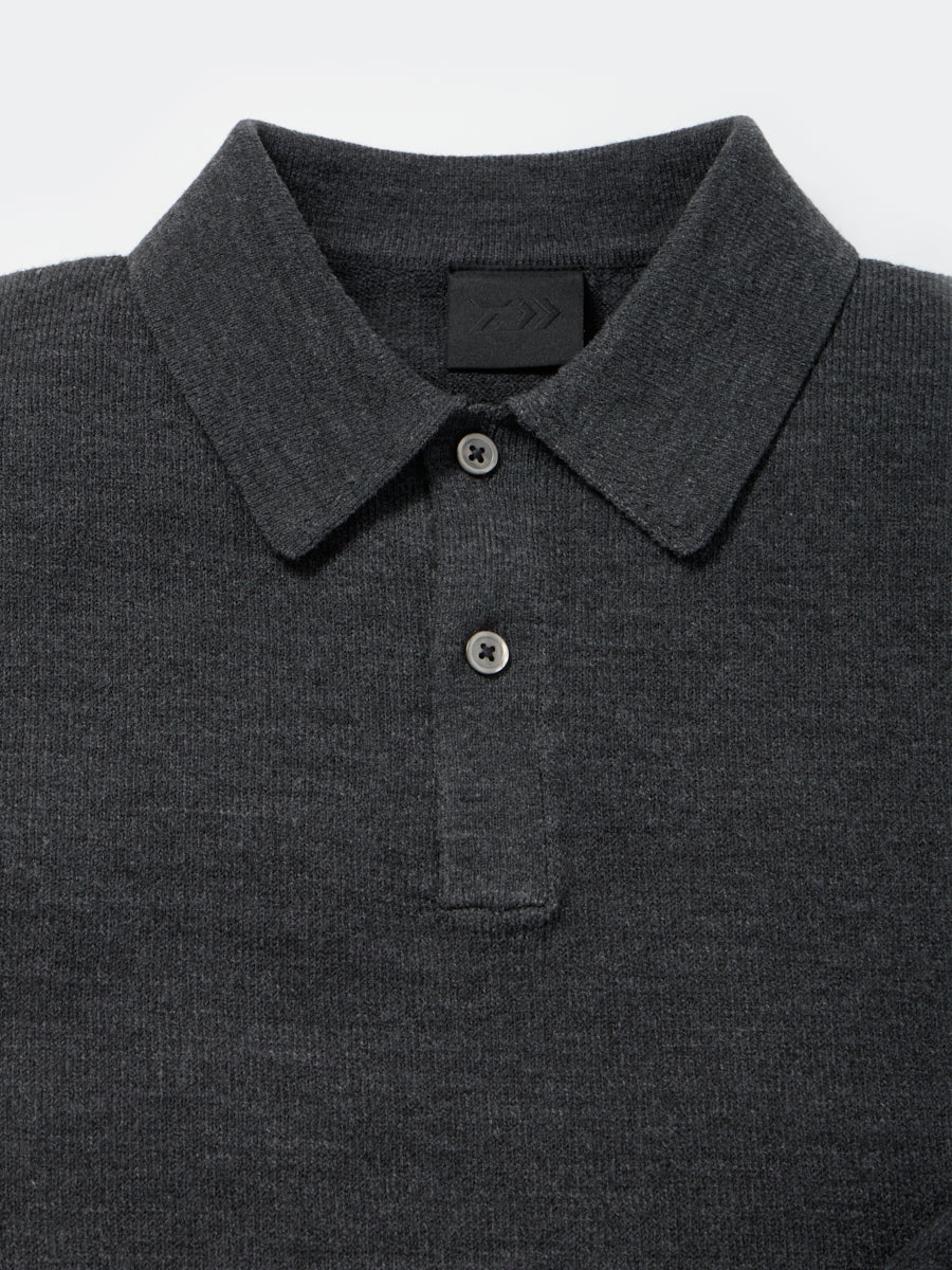 TECH KNIT POLO L/S Brewed Protein