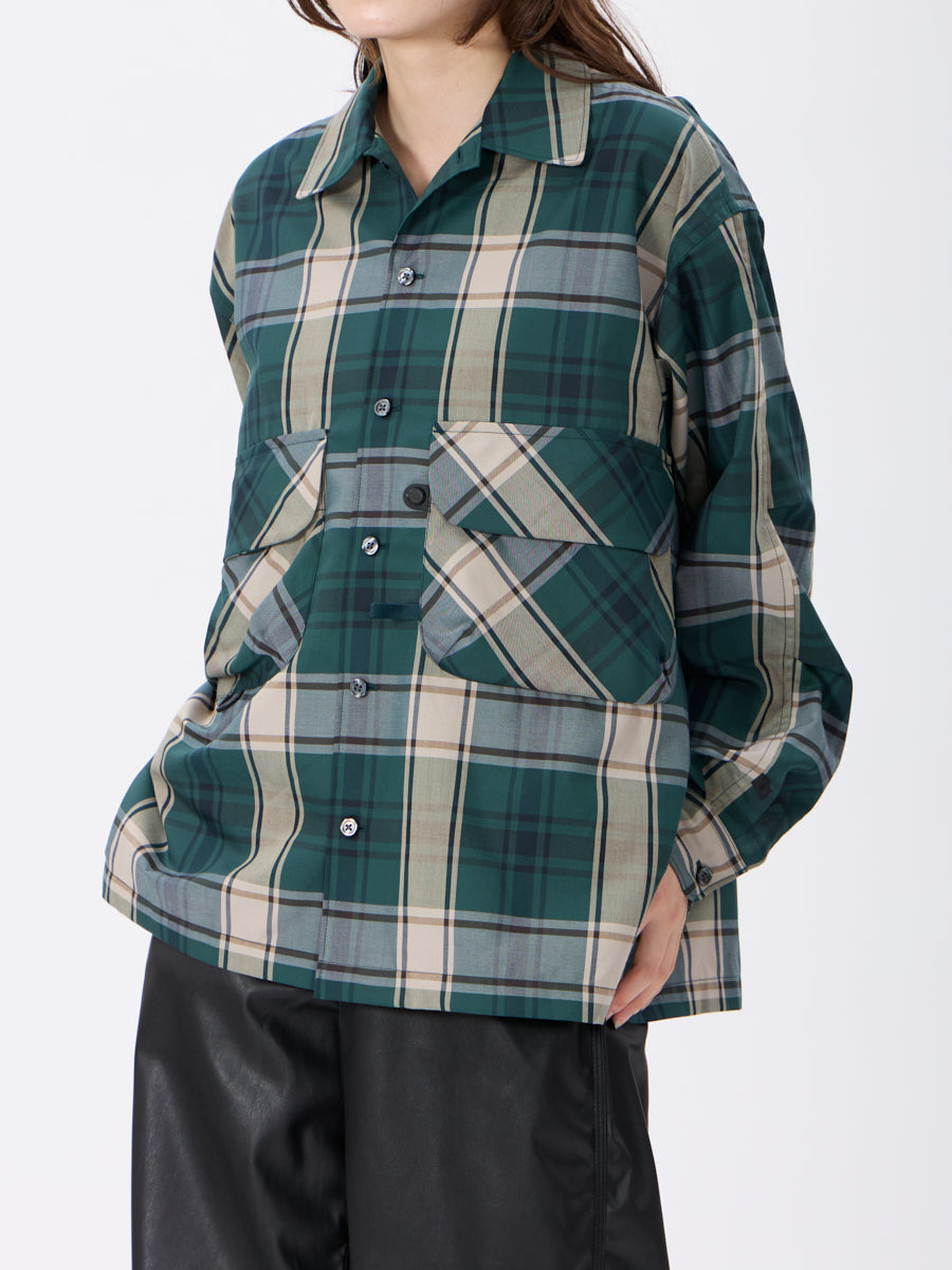 W's TECH SPORTS OPEN COLLAR SHIRT L/S BIG TARTAN – DAIWA PIER39
