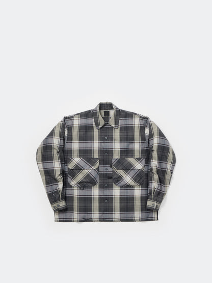 W's TECH SPORTS OPEN COLLAR SHIRT L/S BIG TARTAN