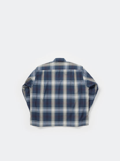 W's TECH SPORTS OPEN COLLAR SHIRT L/S BIG TARTAN