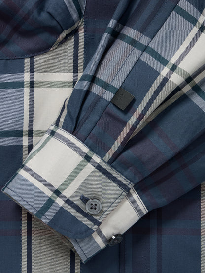 W's TECH SPORTS OPEN COLLAR SHIRT L/S BIG TARTAN