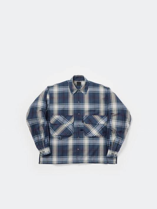 TECH SPORTS OPEN COLLAR SHIRT L/S BIG TARTAN