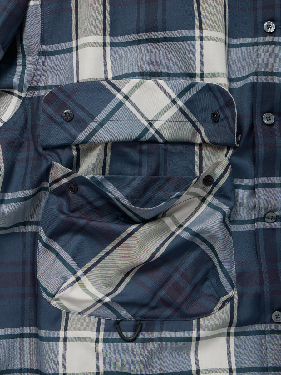 TECH SPORTS OPEN COLLAR SHIRT L/S BIG TARTAN