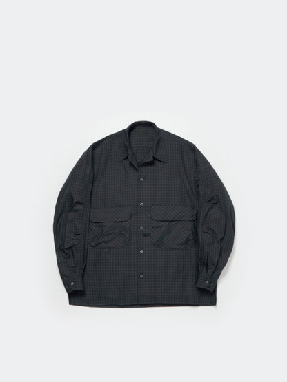 TECH SPORTS OPEN COLLAR SHIRT L/S PLAID