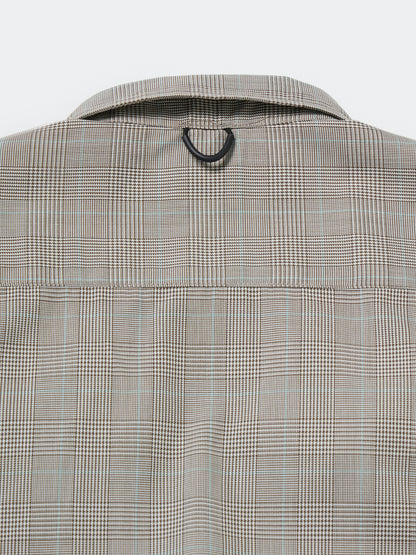 W's TECH REGULAR COLLAR SHIRT L/S GLEN CHECK