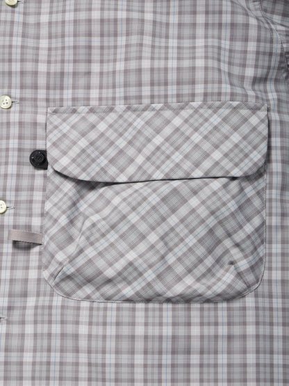TECH SPORTS OPEN COLLAR SHIRT L/S GREN PLAID