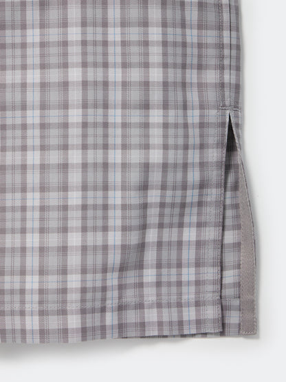 TECH SPORTS OPEN COLLAR SHIRT L/S GREN PLAID