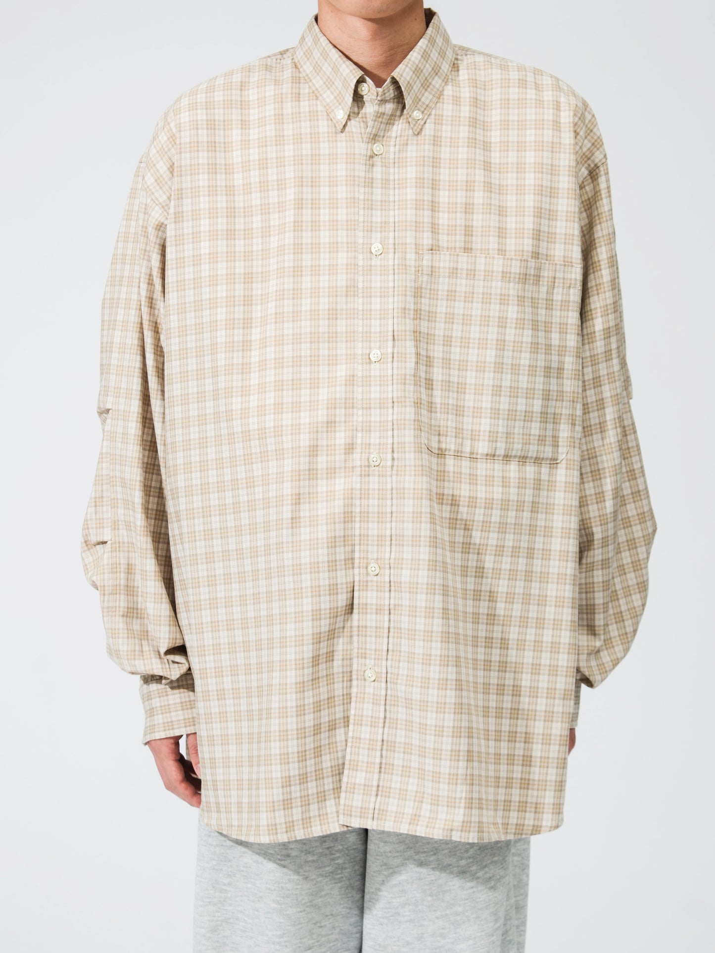 TECH BUTTON DOWN SHIRT L/S GREN PLAID
