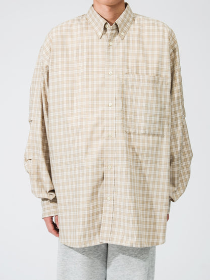 TECH BUTTON DOWN SHIRT L/S GREN PLAID
